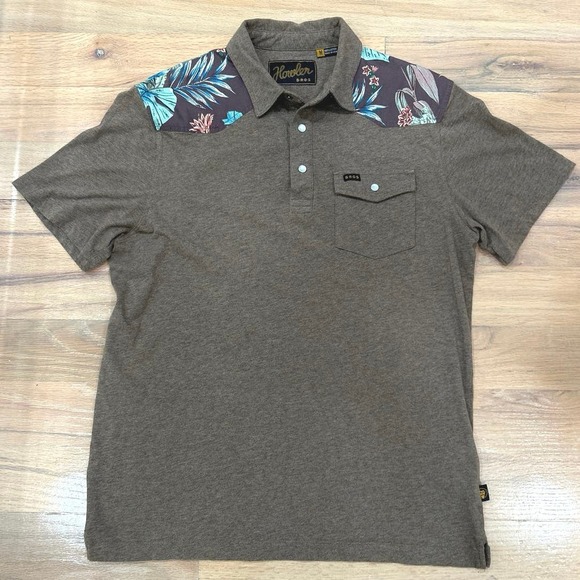 Men’s Howler Brothers Ranchero Polo Short Sleeve Pearl Snap Shirt Floral Size M - Picture 8 of 10
